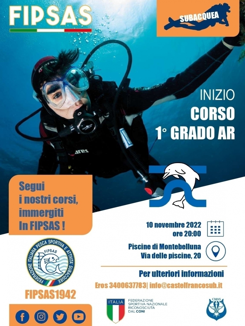 Inizio di un nuovo corso SUB 1* GRADO AR - CastelfrancoSub asd