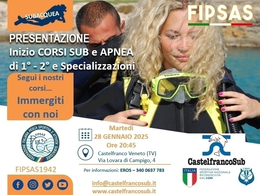 PRESENTAZIONE CORSI SUB e APNEA 2025 - CastelfrancoSub asd