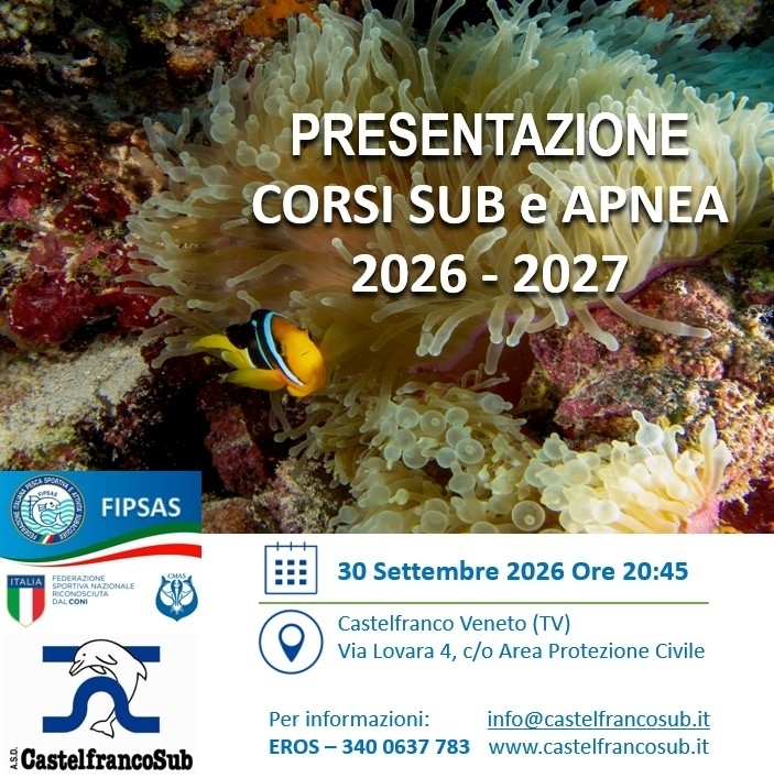CORSI SUB e APNEA 2026-2027 - CastelfrancoSub asd
